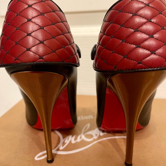 Christian Louboutin Huguetta Pump 129 Nappa Black Bronze Pump - Picture 2 of 12